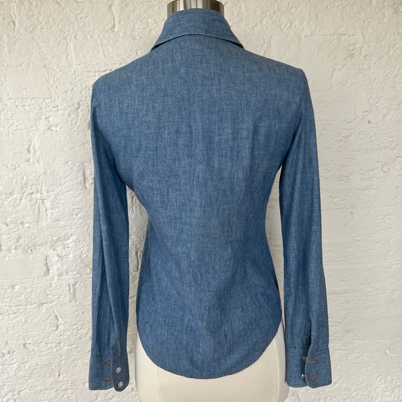 Vintage Levi’s Orange Tab Chambray Denim Button Up Top - Picture 3 of 4